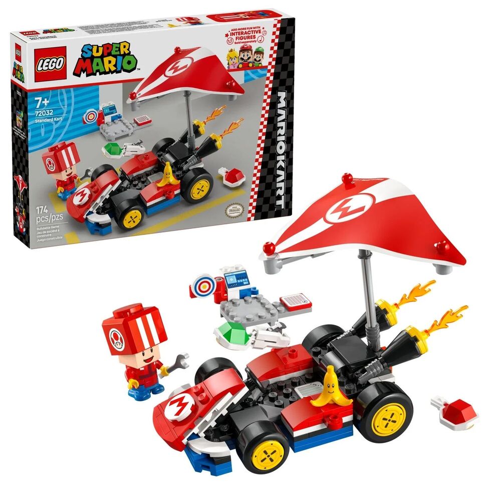 LEGO Super Mario Kart-Standard Kart (72032) Toad Pit Crew Features Sound Effects